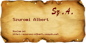 Szuromi Albert névjegykártya