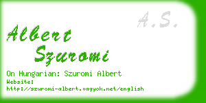 albert szuromi business card